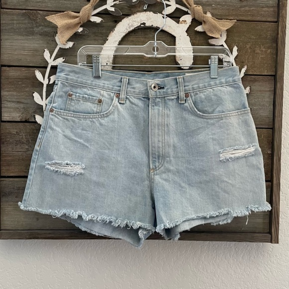 Rag & Bone‎ Glena cotton distressed denim jean shorts size 31